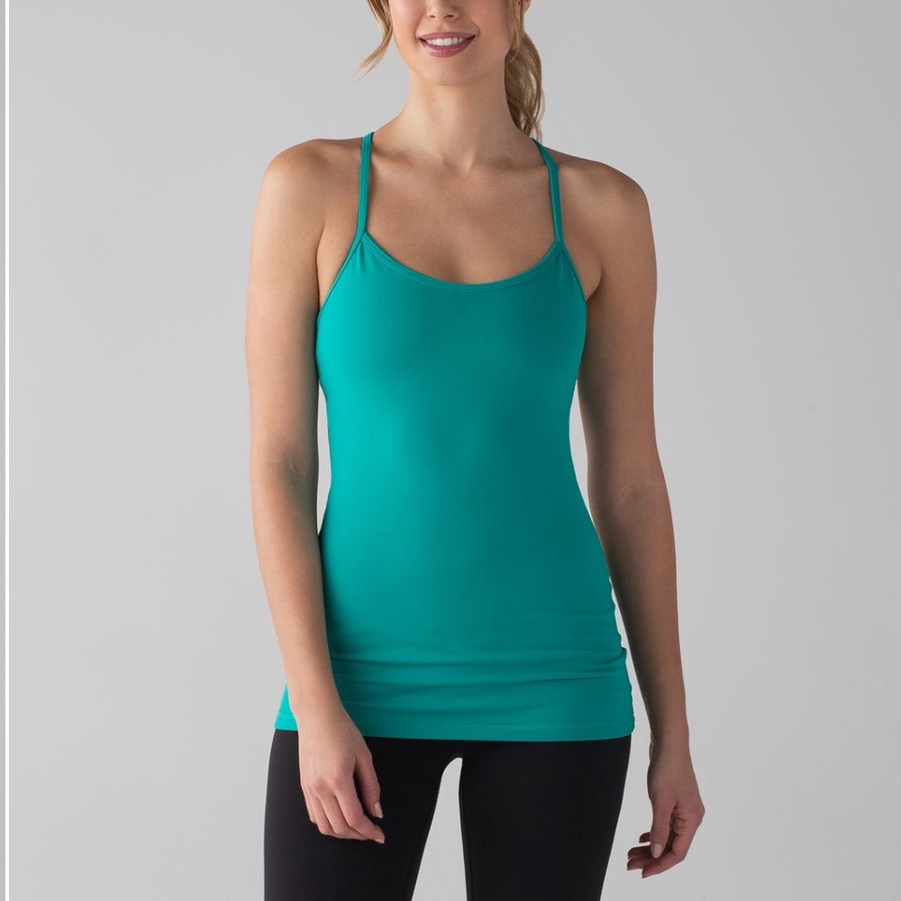 Lululemon Power Y Tank (Luon) Viridian Green sz 12